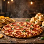 Abby's Legendary Pizza menu prices 2026 thin crust pepperoni pizza with spuds.