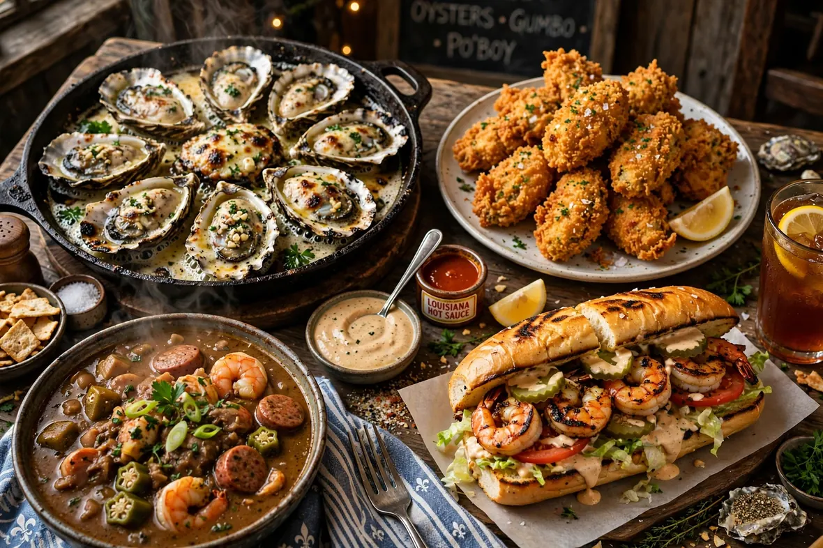 Acme Oyster House menu prices 2026 chargrilled oysters po-boys gumbo seafood spread