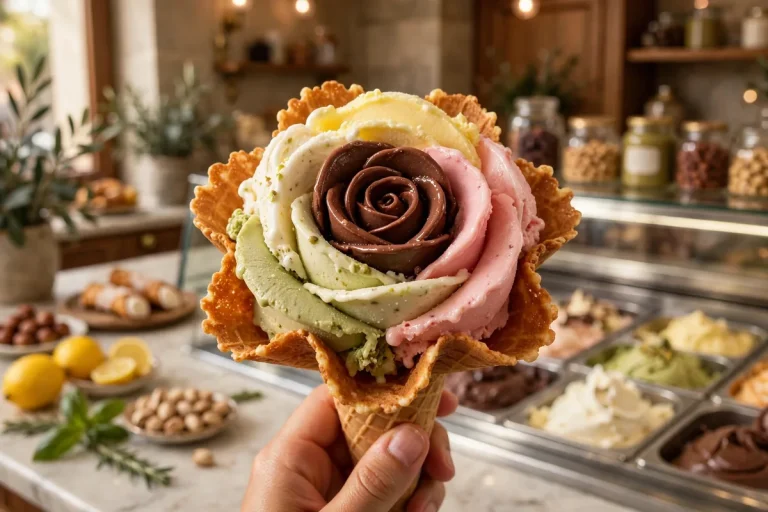 Amorino menu 2026 gelato flower cone