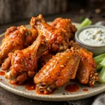 Anchor Bar calories: crispy buffalo chicken wings with celery and blue cheese