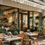 Another Broken Egg Cafe storefront with patio tables for brunch