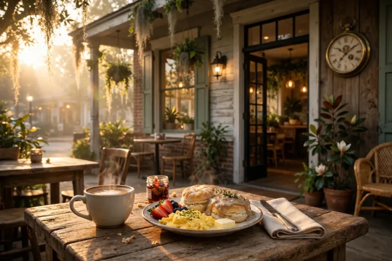 Another Broken Egg Cafe breakfast cafe storefront in the morning