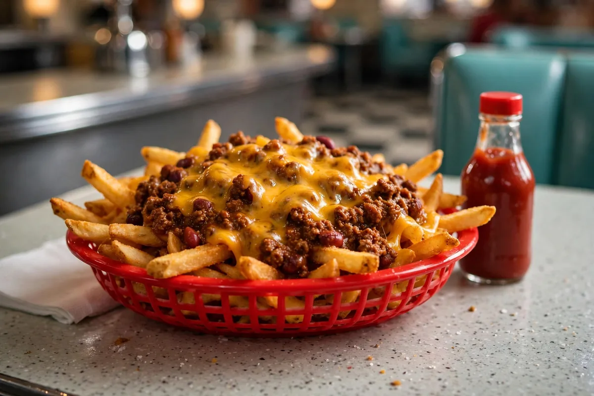 B-Bop's chili cheese fries menu prices with melted cheddar
