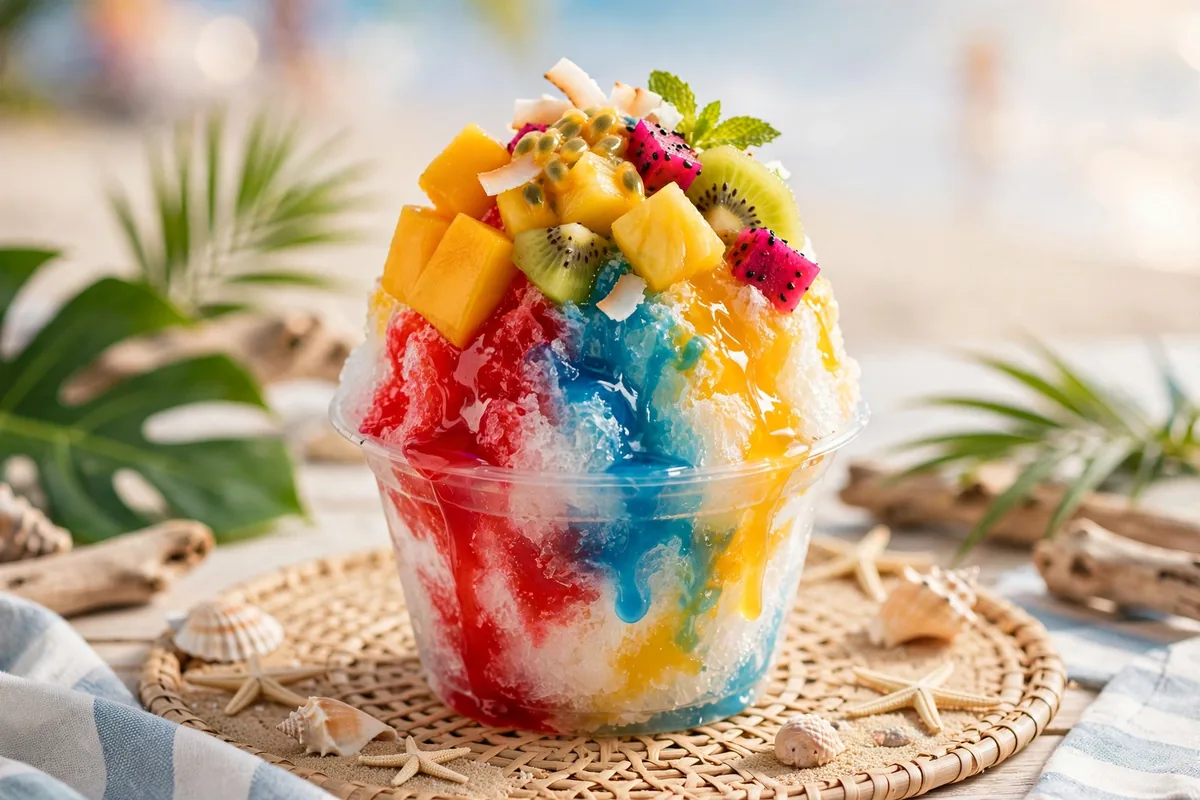 Bahama Buck's calories guide: colorful shaved ice sno in a cup