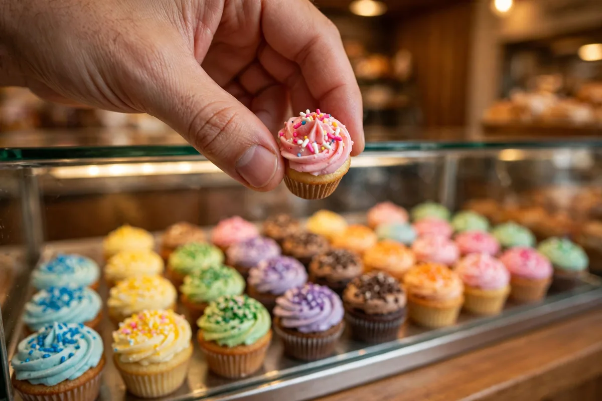 Baked by Melissa menu prices 2026 mini cupcake close up