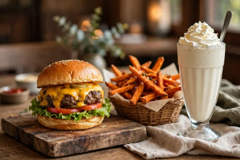Bareburger menu prices 2026 grass-fed cheeseburger sweet potato fries and milkshake