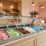 Baskin-Robbins deals: colorful ice cream scoops in a shop display case