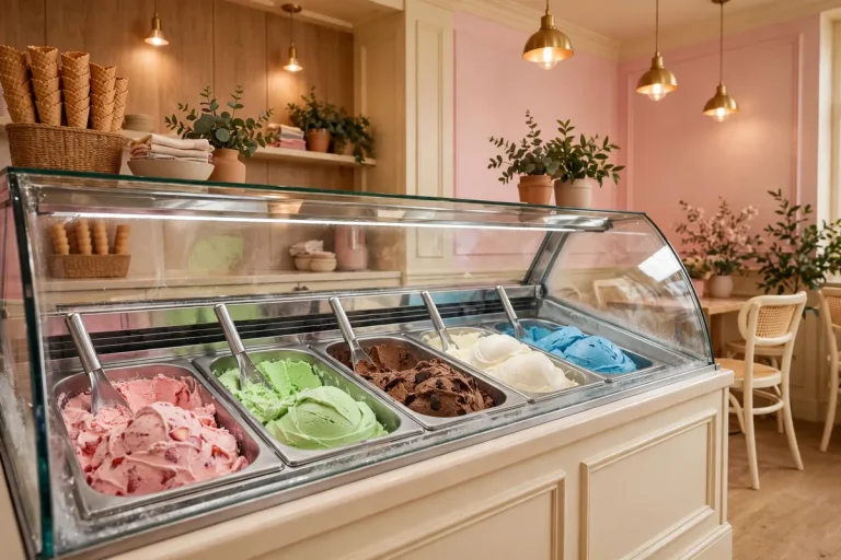Baskin-Robbins deals: colorful ice cream scoops in a shop display case