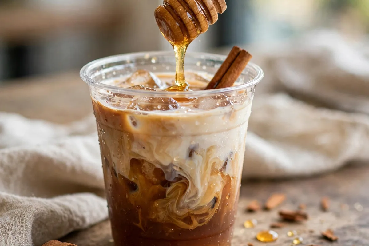 Better Buzz Coffee secret menu Honey Bear iced honey latte with cinnamon