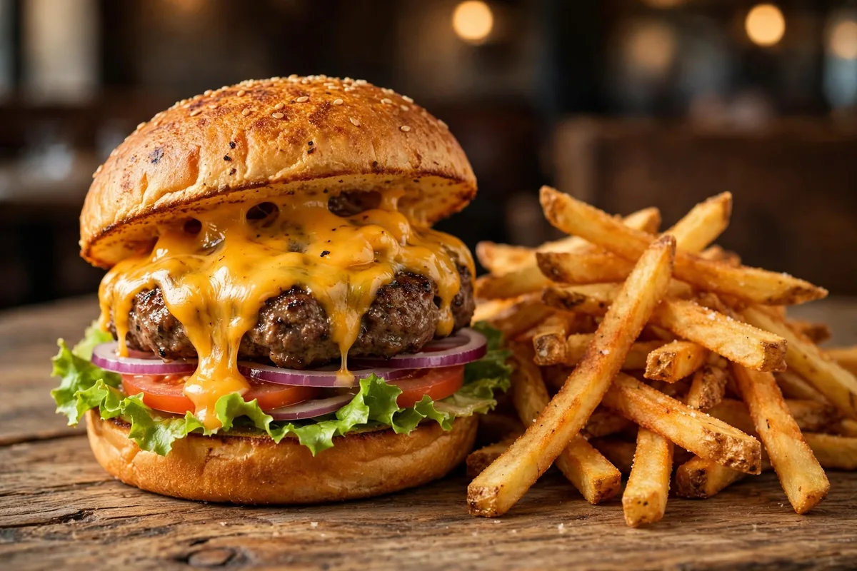 Beck's Prime menu prices 2026 cheeseburger and hand-cut fries