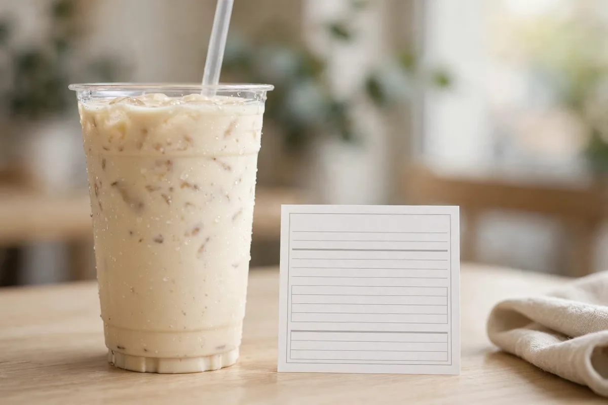 Better Buzz Coffee calories in a creamy blended vanilla drink next to a nutrition label