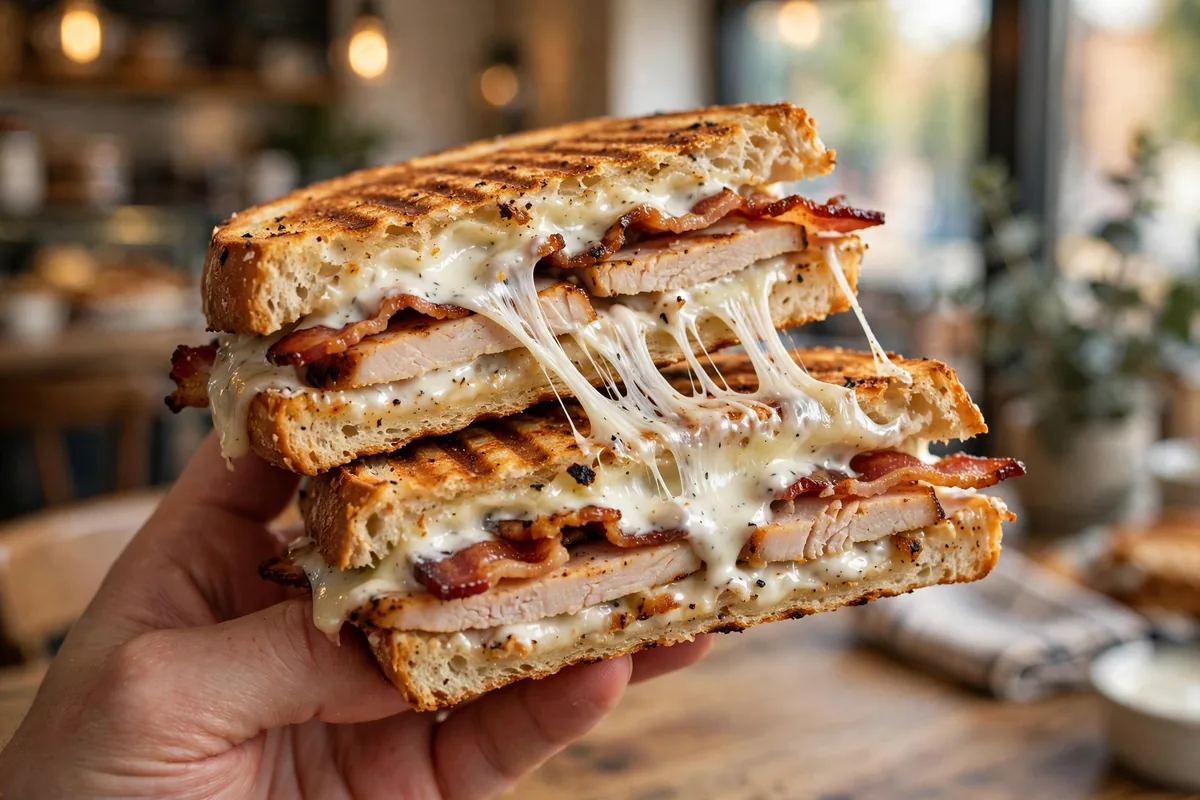 Big Town Hero panini prices 2026 close-up of toasted turkey bacon ranch panini with melted cheese
