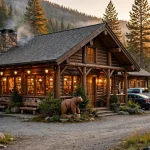 Black Bear Diner locations: rustic lodge style restaurant exterior