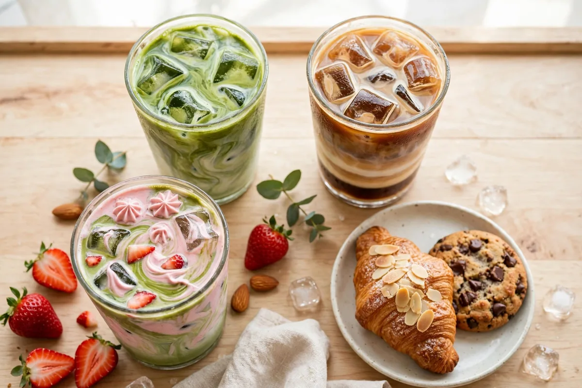 Blank Street Coffee menu prices 2026 iced matcha latte and coffee drinks spread