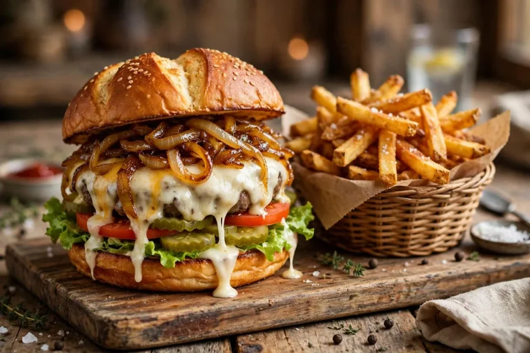 Blazing Onion Burger menu prices 2026 cheeseburger and fries
