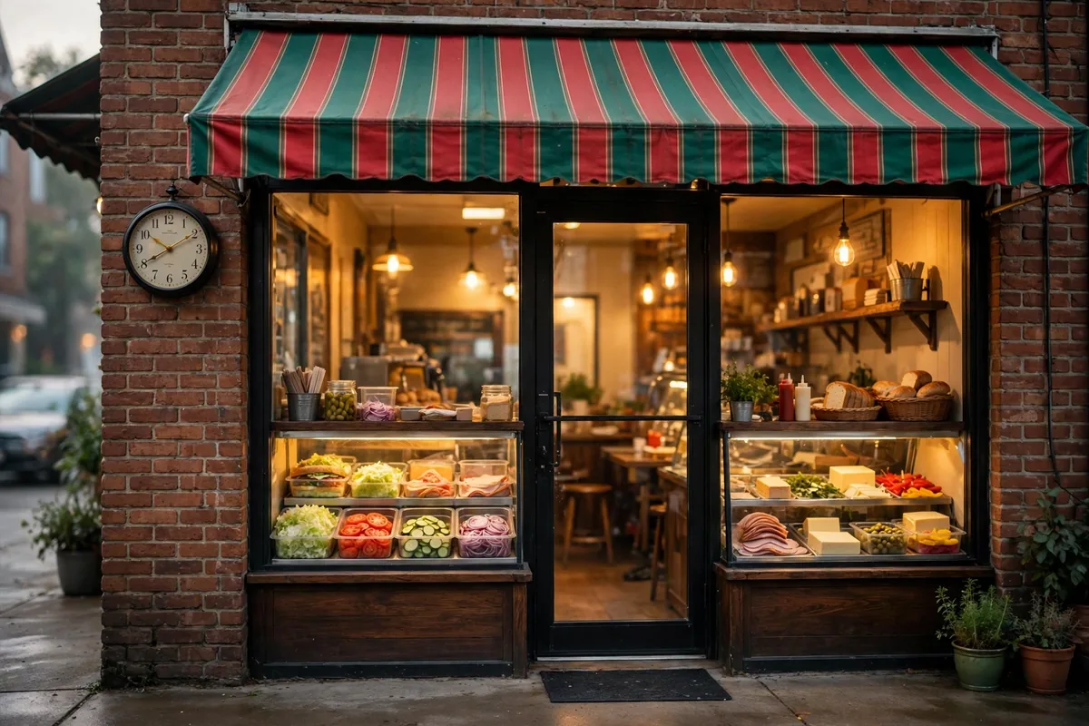Blimpie deli storefront at morning, Blimpie working hours guide