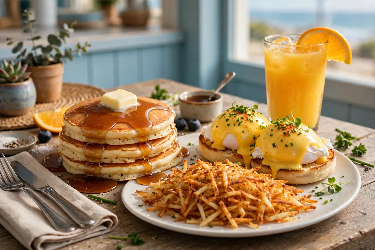 Broken Yolk Cafe menu prices 2026 pancakes eggs benedict brunch spread