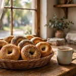 Brueggers Bagels deals: fresh bagels and coffee at a bakery counter