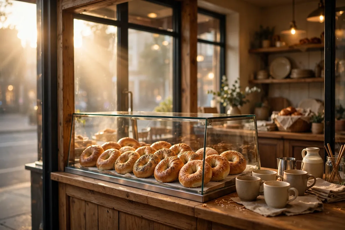 Bruegger's Bagels working hours - bakery storefront in the morning