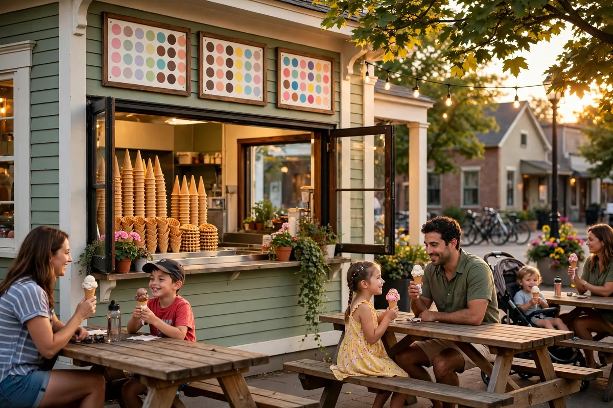 Bruster's locations near me, ice cream shop storefront guide