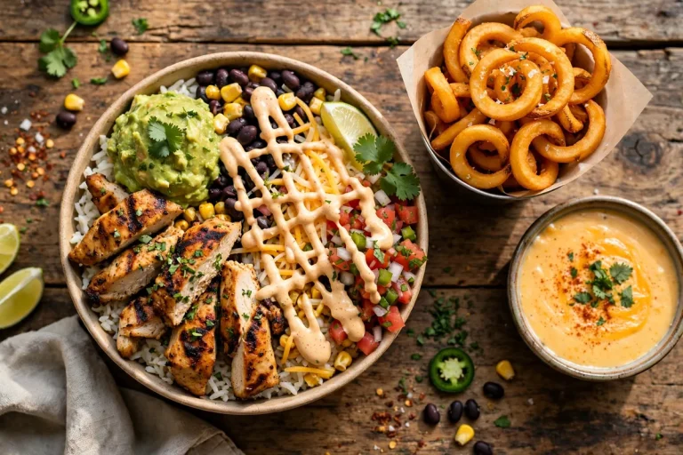 Bubbakoo's Burritos menu prices 2026 loaded burrito bowl with grilled chicken and queso