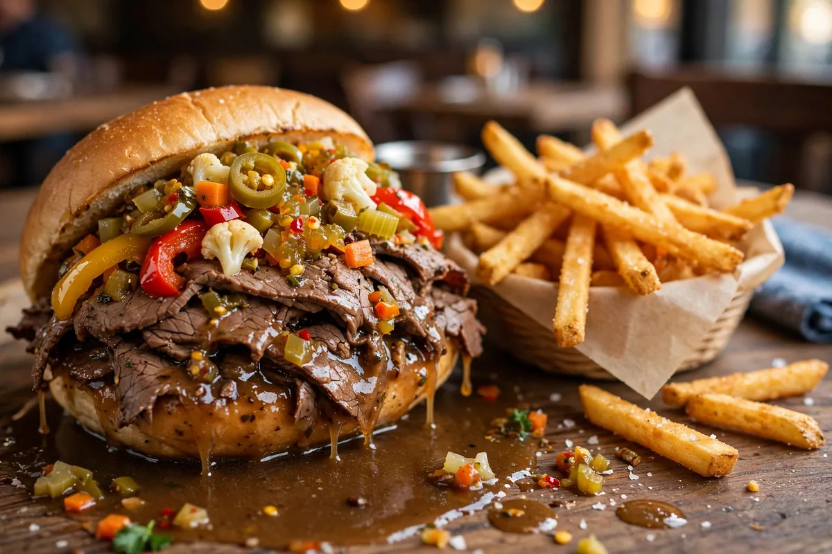 Buona menu prices 2026 Italian beef sandwich with fries