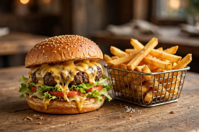BurgerFi deals - cheeseburger and fresh-cut fries