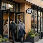 BurgerFi working hours at a restaurant storefront