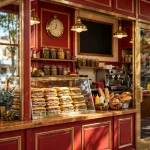 Capriotti's Sandwich Shop storefront with a clock showing midday, illustrating typical Capriotti's working hours.