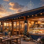 Captain D's seafood restaurant storefront at dusk, one of more than 530 Captain D's locations across 23 states