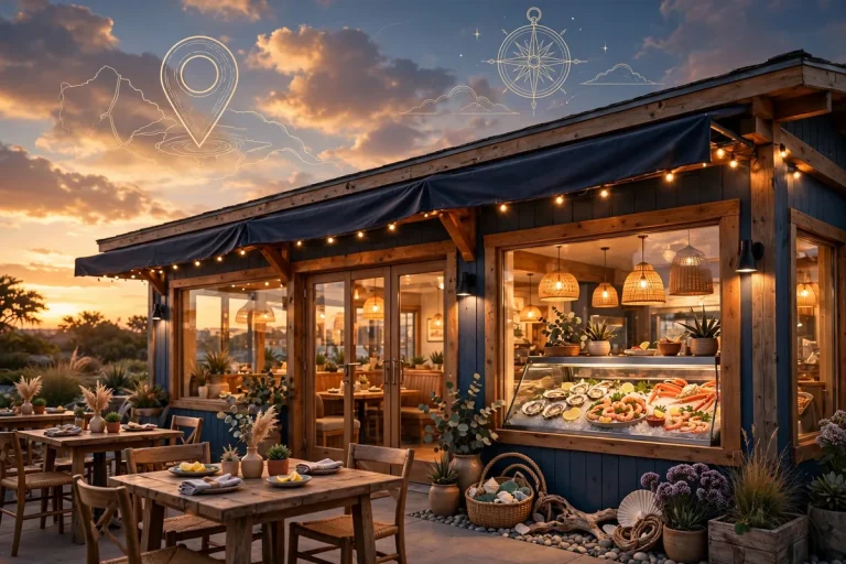 Captain D's seafood restaurant storefront at dusk, one of more than 530 Captain D's locations across 23 states