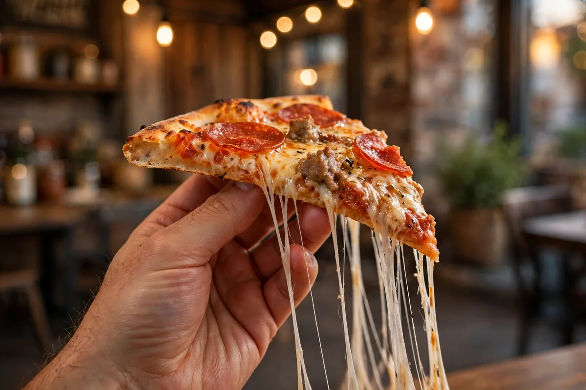 Carbone's pizza menu 2026 thin crust sausage pepperoni slice cheese pull