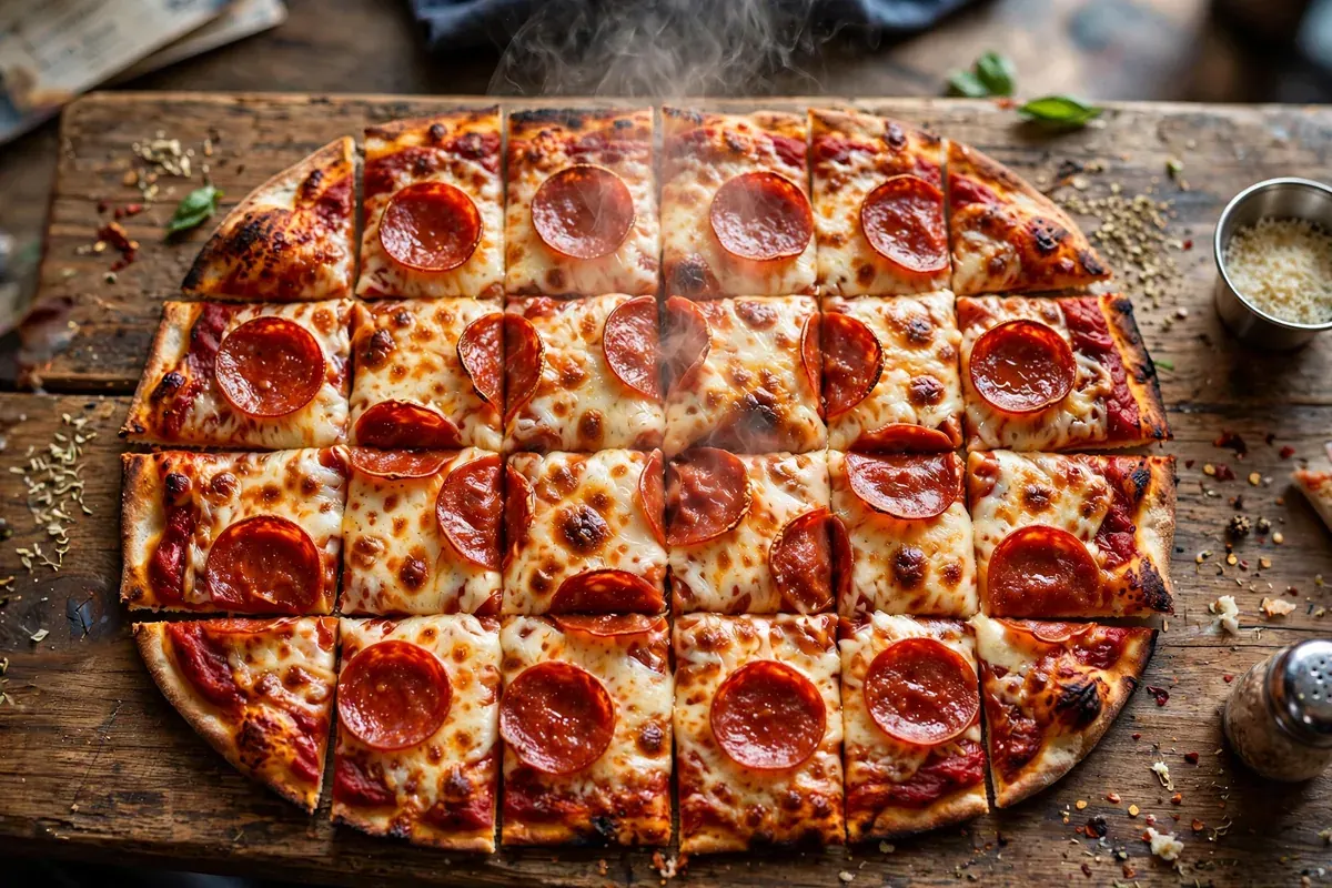 cassanos pizza menu 2026 thin crust square party-cut pepperoni pizza