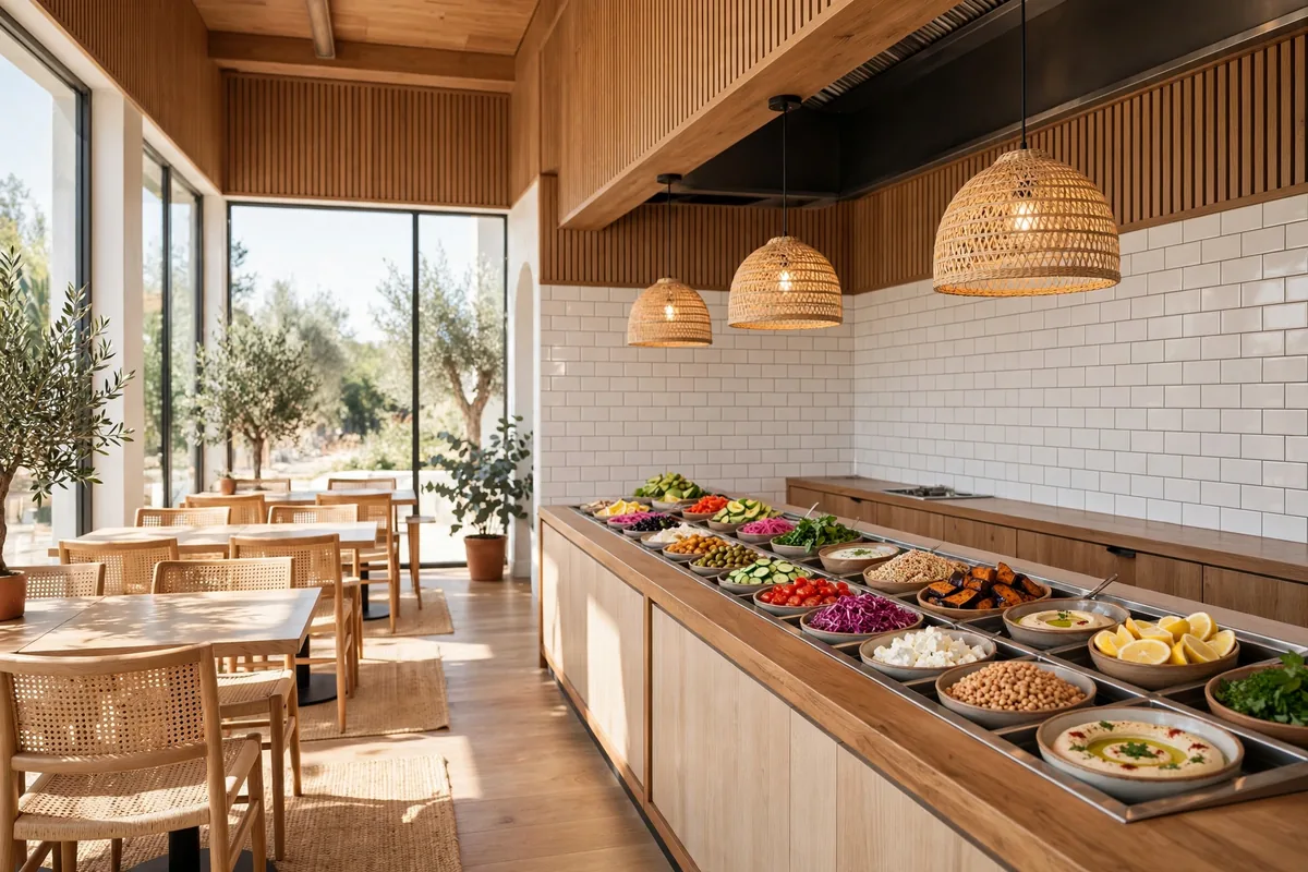 Cava locations near me Mediterranean restaurant dining room interior