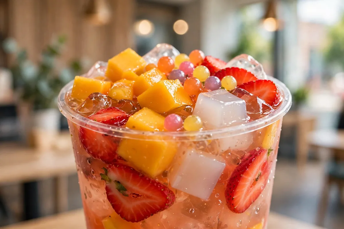 Chatime fruit tea menu prices mango strawberry lychee jelly toppings