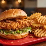 Chick fil a peanut allergy guide: crispy chicken sandwich and waffle fries