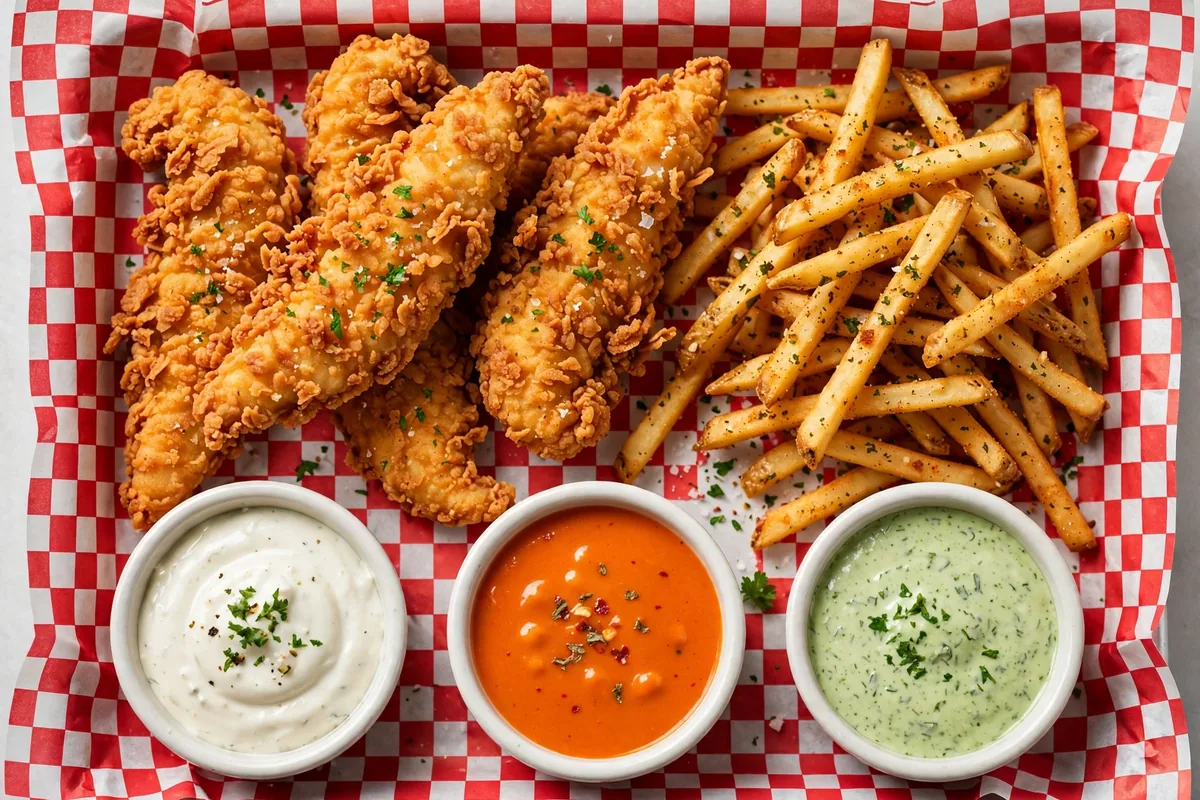 Chicken Guy menu prices 2026 crispy chicken tenders fries and dipping sauces
