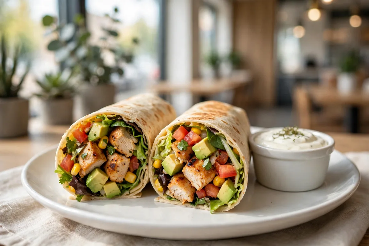Chopt menu prices 2026 fresh salad wrap cut in half with grilled chicken and avocado
