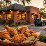 Church's Texas Chicken restaurant storefront with drive-thru
