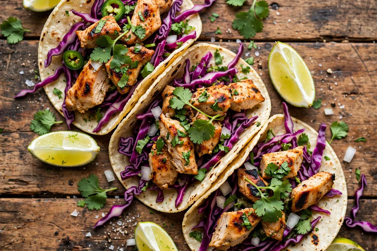 Chuy's calories guide: grilled chicken tacos with fresh toppings