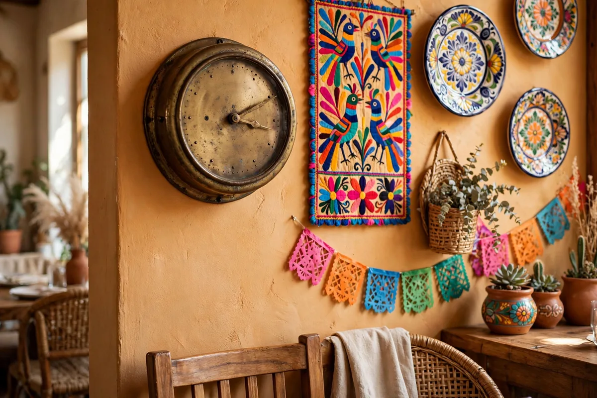 Chuy's Sunday hours: clock inside the colorful Tex-Mex dining room
