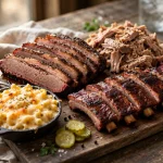 City Barbeque calories barbecue platter with brisket, pulled pork and ribs