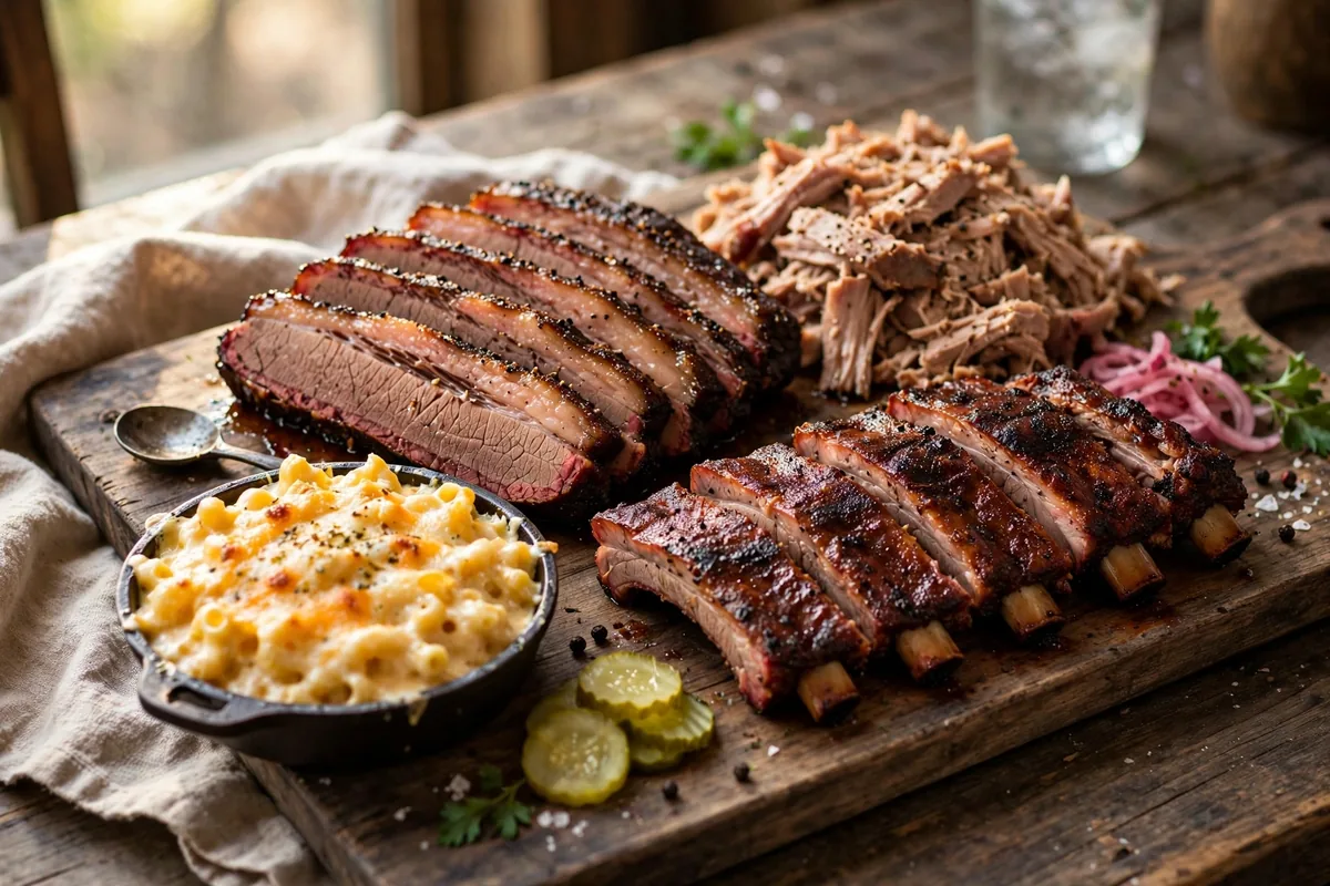 City Barbeque calories barbecue platter with brisket, pulled pork and ribs