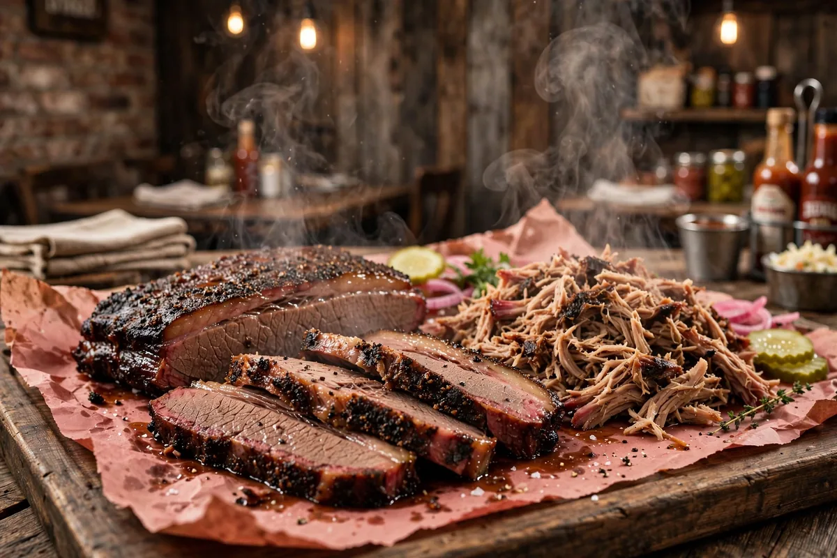 City Barbeque working hours at a restaurant storefront with smoker