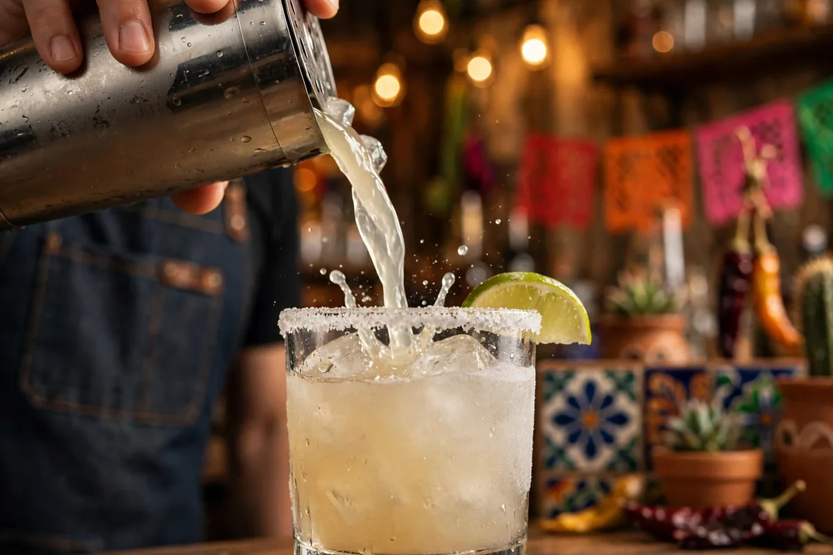 Cyclone Anaya's frozen margarita being poured at the bar, menu prices 2026