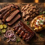 Dickeys Barbecue Pit deals and coupons 2026 - smoked brisket, ribs and loaded baked potato spread