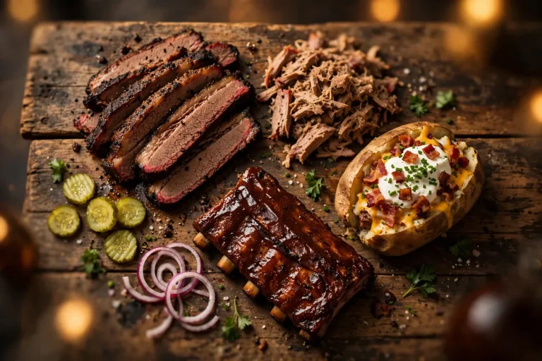 Dickeys Barbecue Pit deals and coupons 2026 - smoked brisket, ribs and loaded baked potato spread