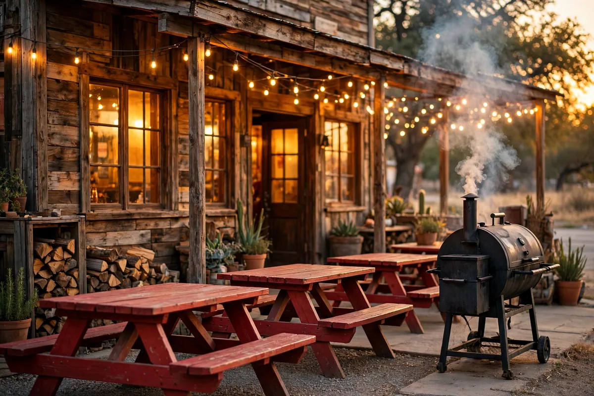 Dickey's Barbecue Pit locations near me: Texas barbecue restaurant storefront at golden hour