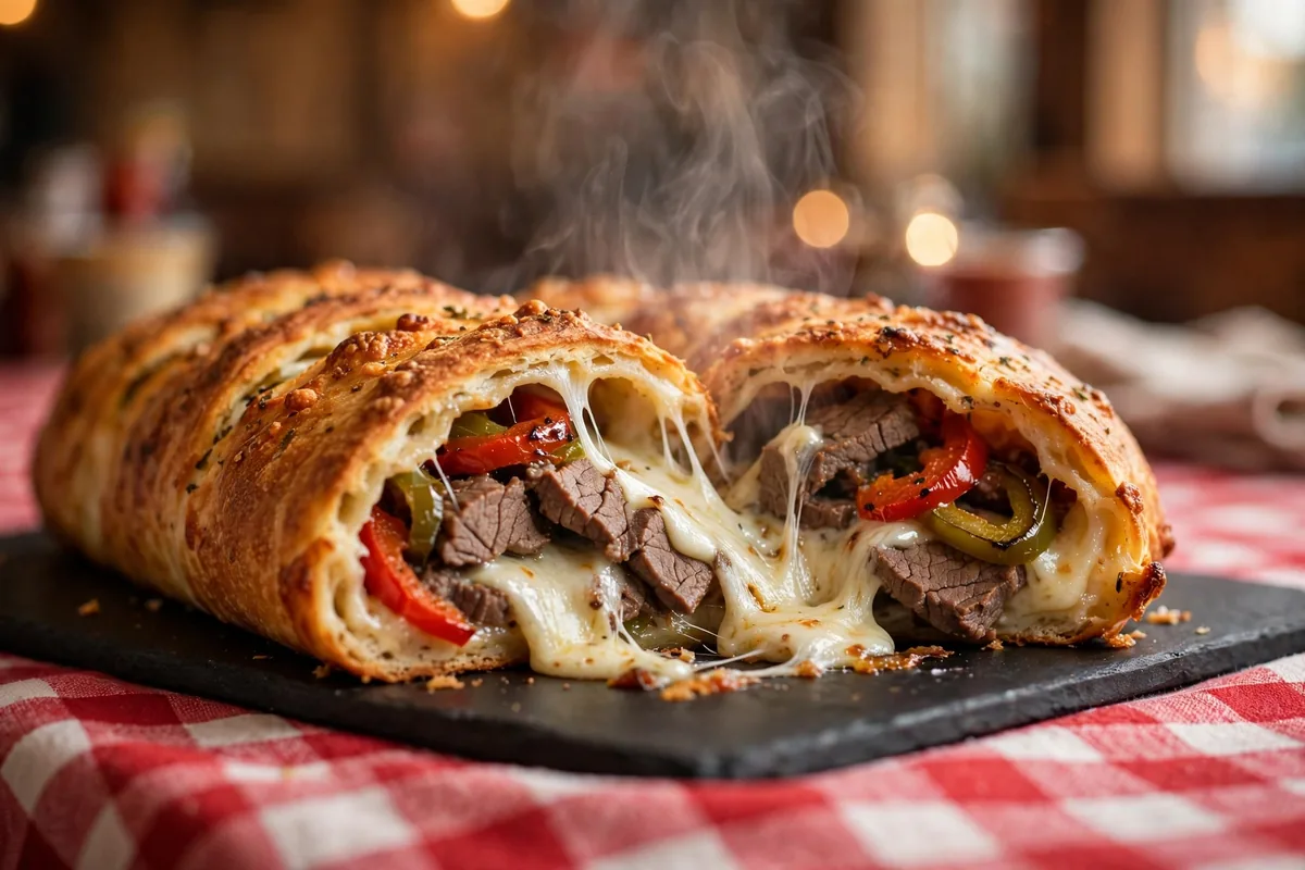 DoubleDave's Pizzaworks stromboli menu prices close-up