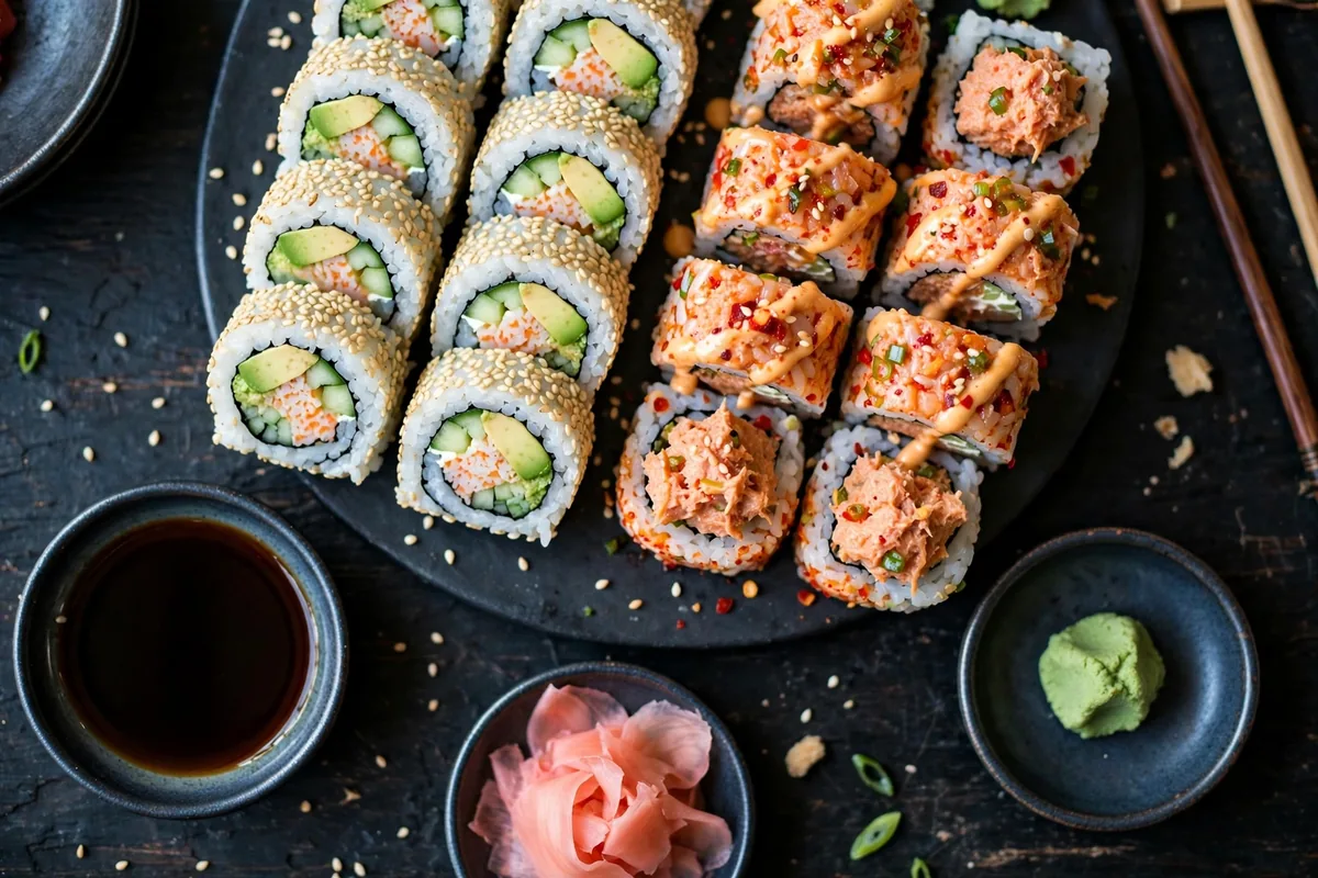 Drake's sushi rolls menu prices 2026 close-up platter